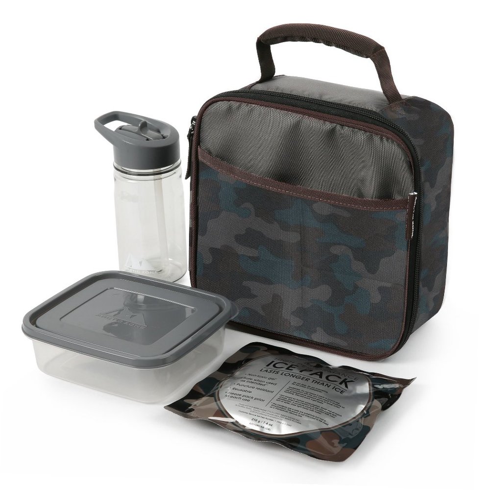 Arctic Zone Antimicrobial Lunch Box with Ice Pak Container + Water Bottle (Camo) - Picture 6 of 6